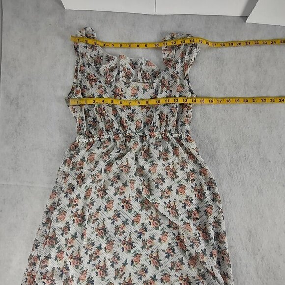 Rue21 Women's White, Blue, Green Floral Print Open Back Mini Dress Size M. - Picture 7 of 10